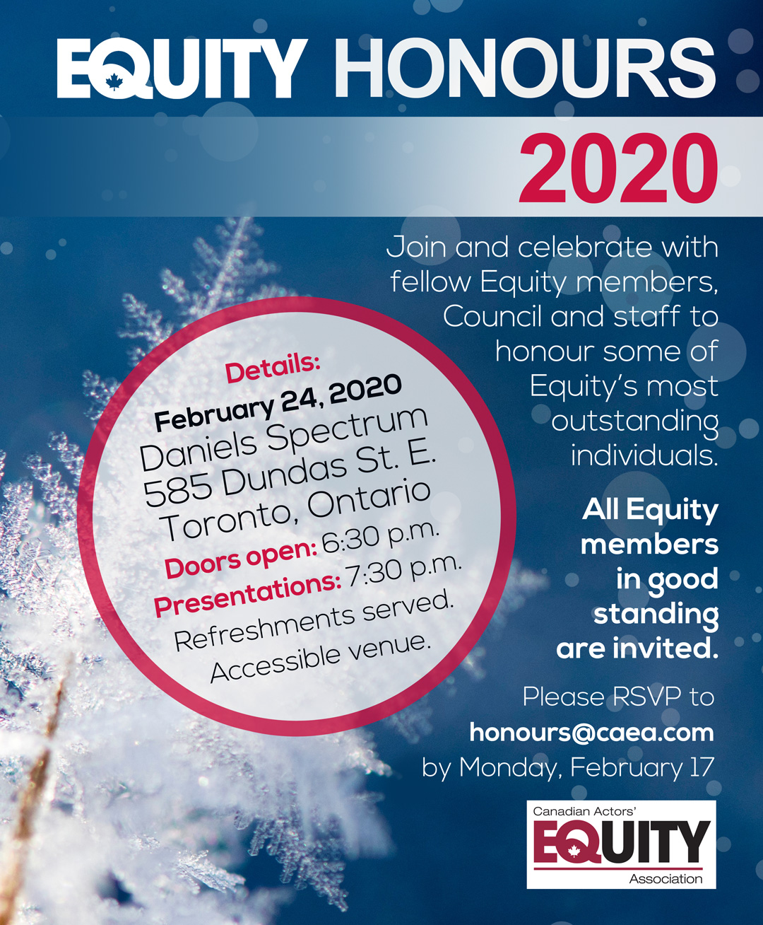 Equity Honours 2020 Invitation